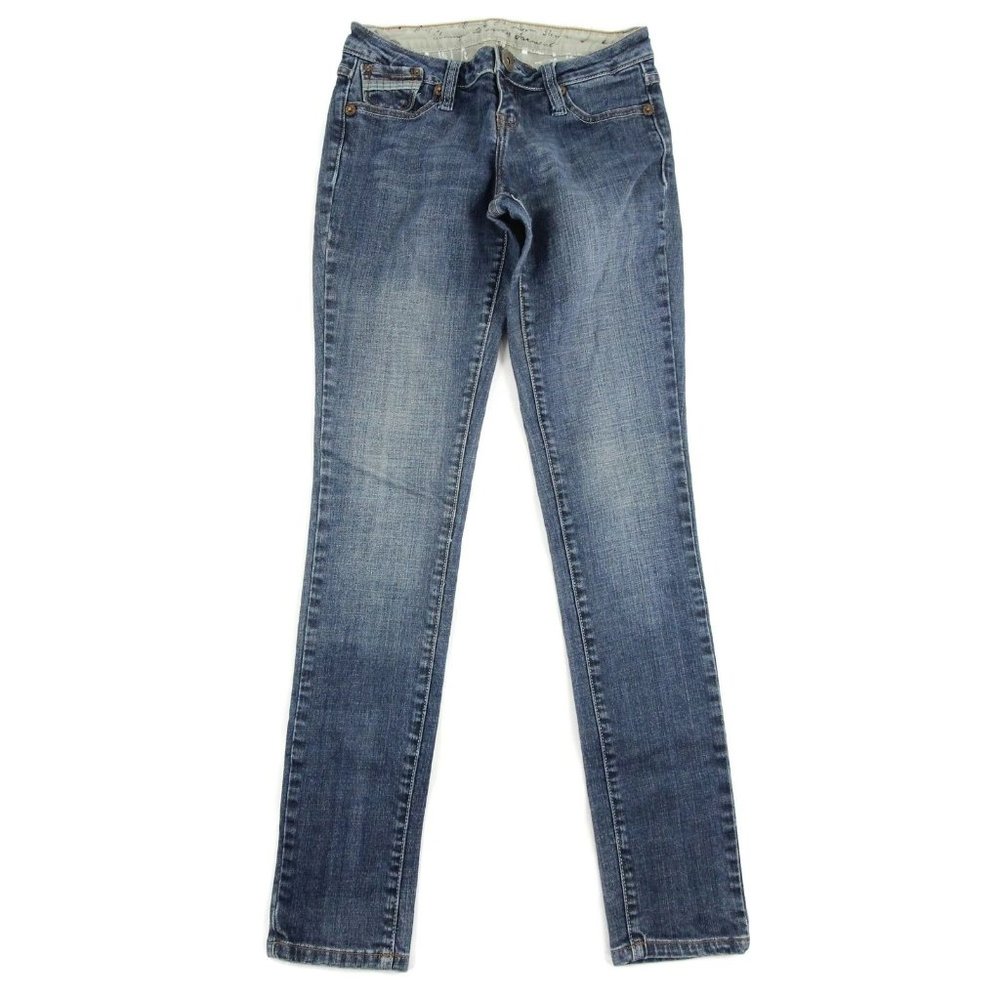 Zana Di Womens Slim Straight Jeans Light Denim Low Rise Cotton Blend Size 5